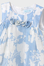 Abel & Lula Sky Blue Floral Linen Dress Girls