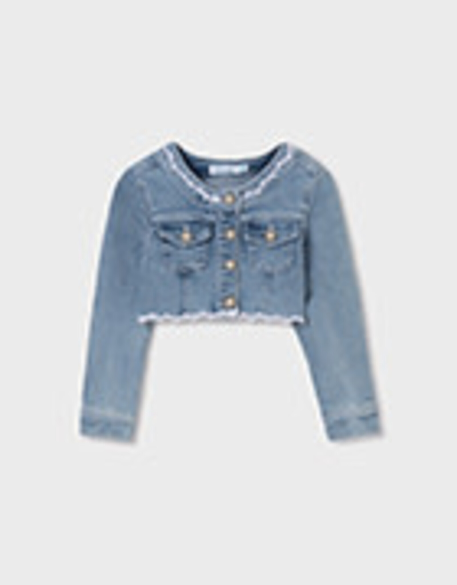 Mayoral Bleached Denim Hacket with Detailing