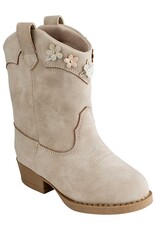 Baby Deer Mia Toddler Heeled Taupe Western Boot w/Multi-Flowers