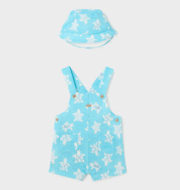 Mayoral Capri Blue Overall w/Hat Set