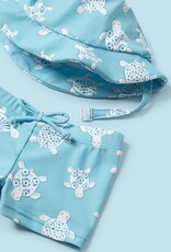 Mayoral Capri blue Bathsuit set with hat