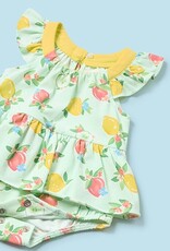 Mayoral Pear Green Lemons Romper w/Headband