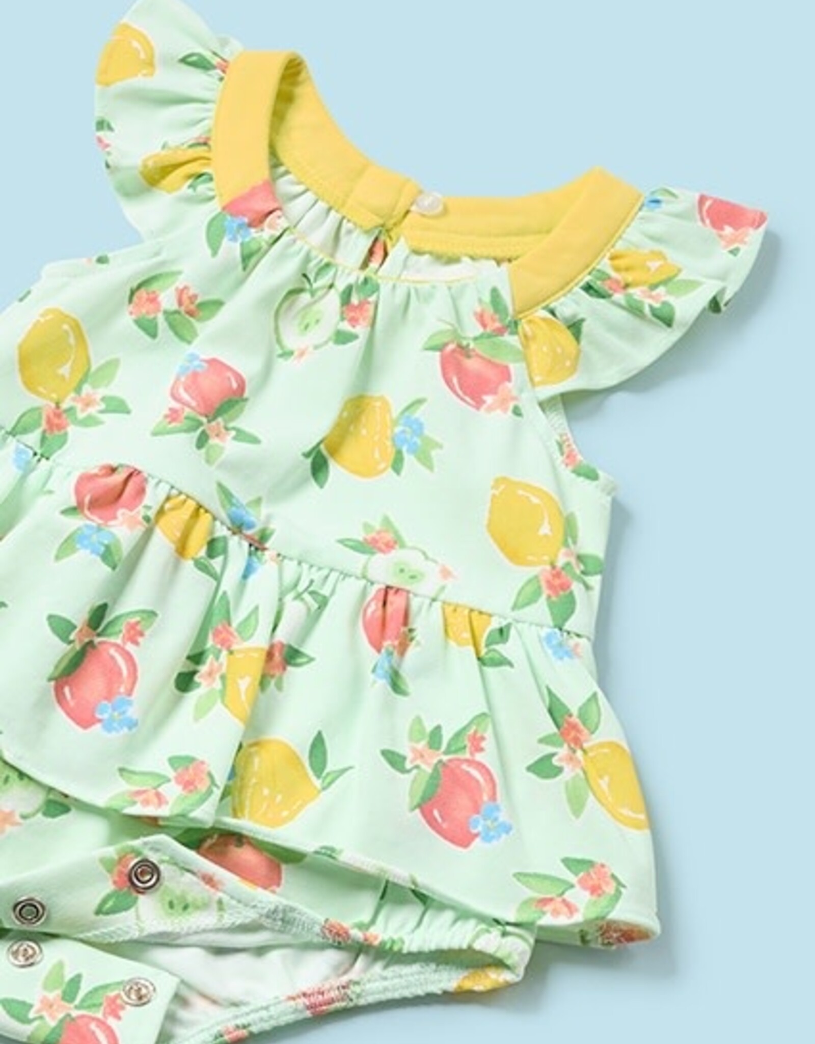 Mayoral Pear Green Lemons Romper w/Headband