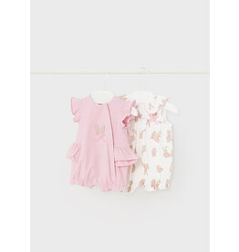 Mayoral Baby Rose Set of 2 Short Rompers