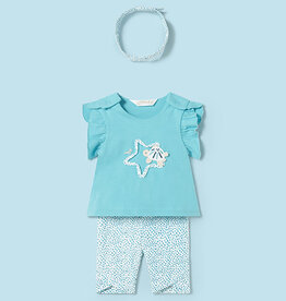 Mayoral Capri Blue Capri w/Headband Set