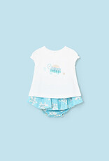 Mayoral Capri Blue Turtle Skirt Set