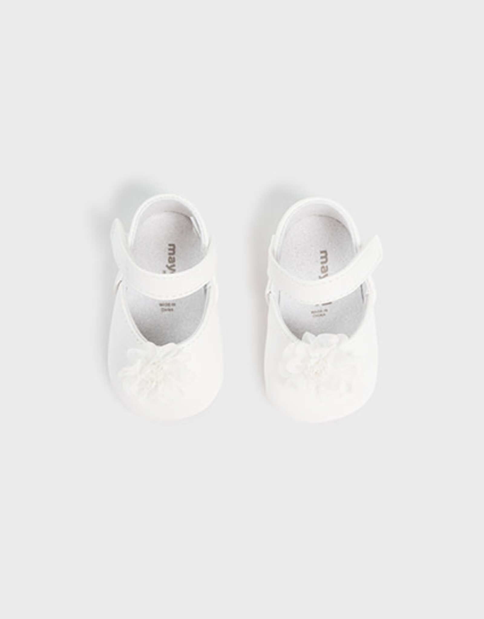 Mayoral White Floral Baby Mary Janes