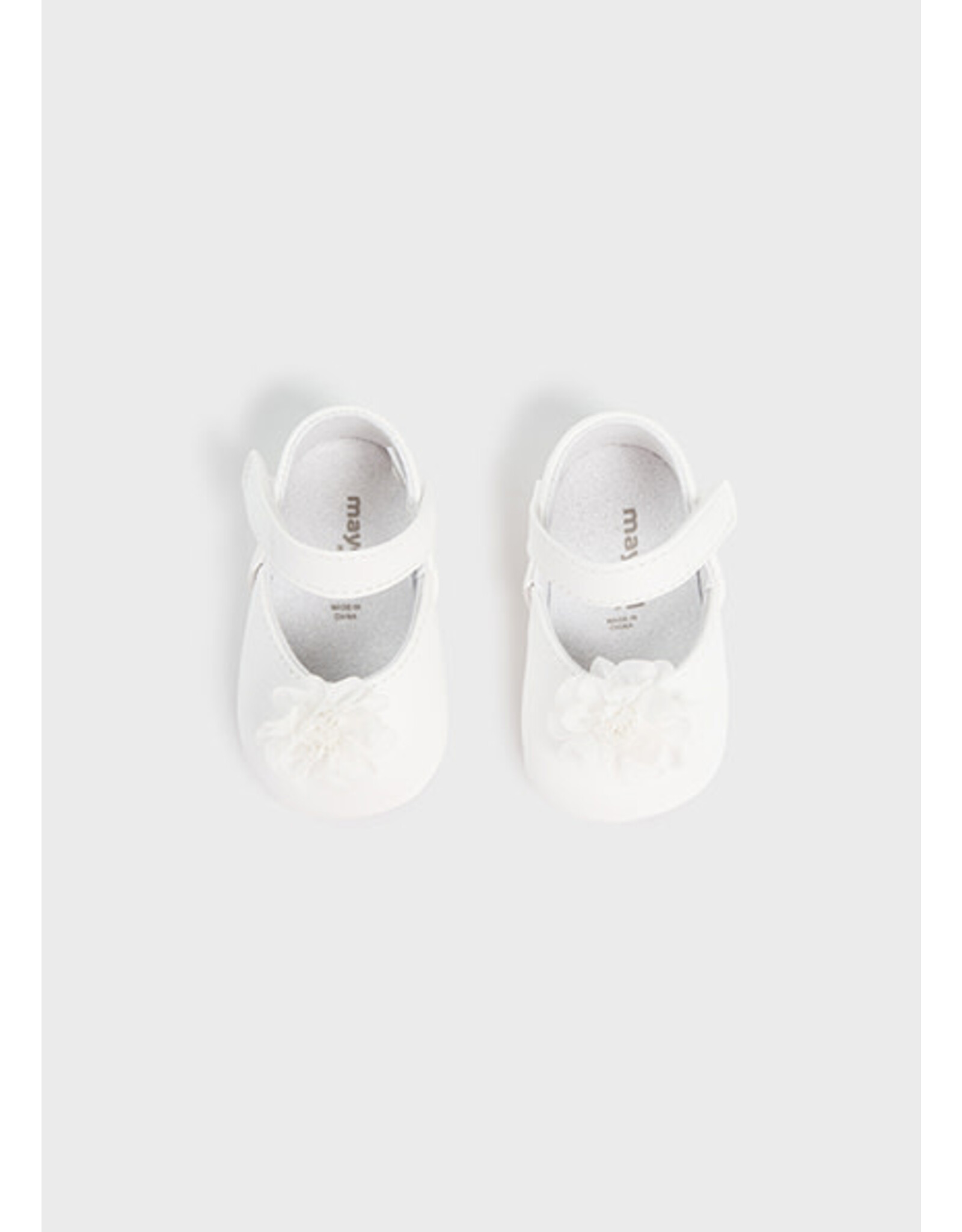 Mayoral White Floral Baby Mary Janes