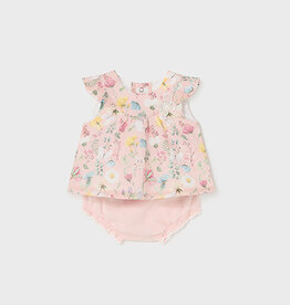 Mayoral Nude Floral Shirt and Short Set