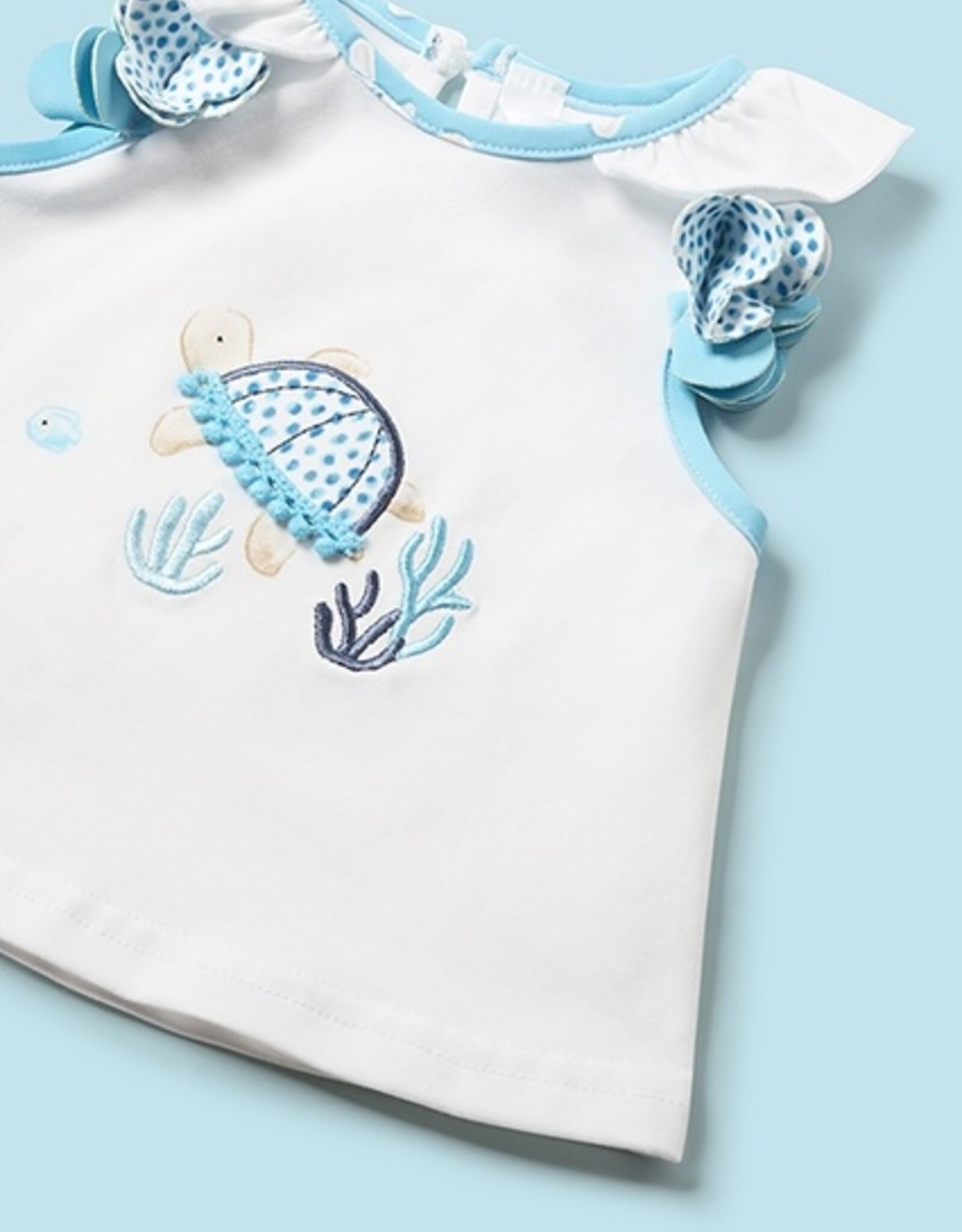 Mayoral Capri blue Girls Bathsuit set with hat