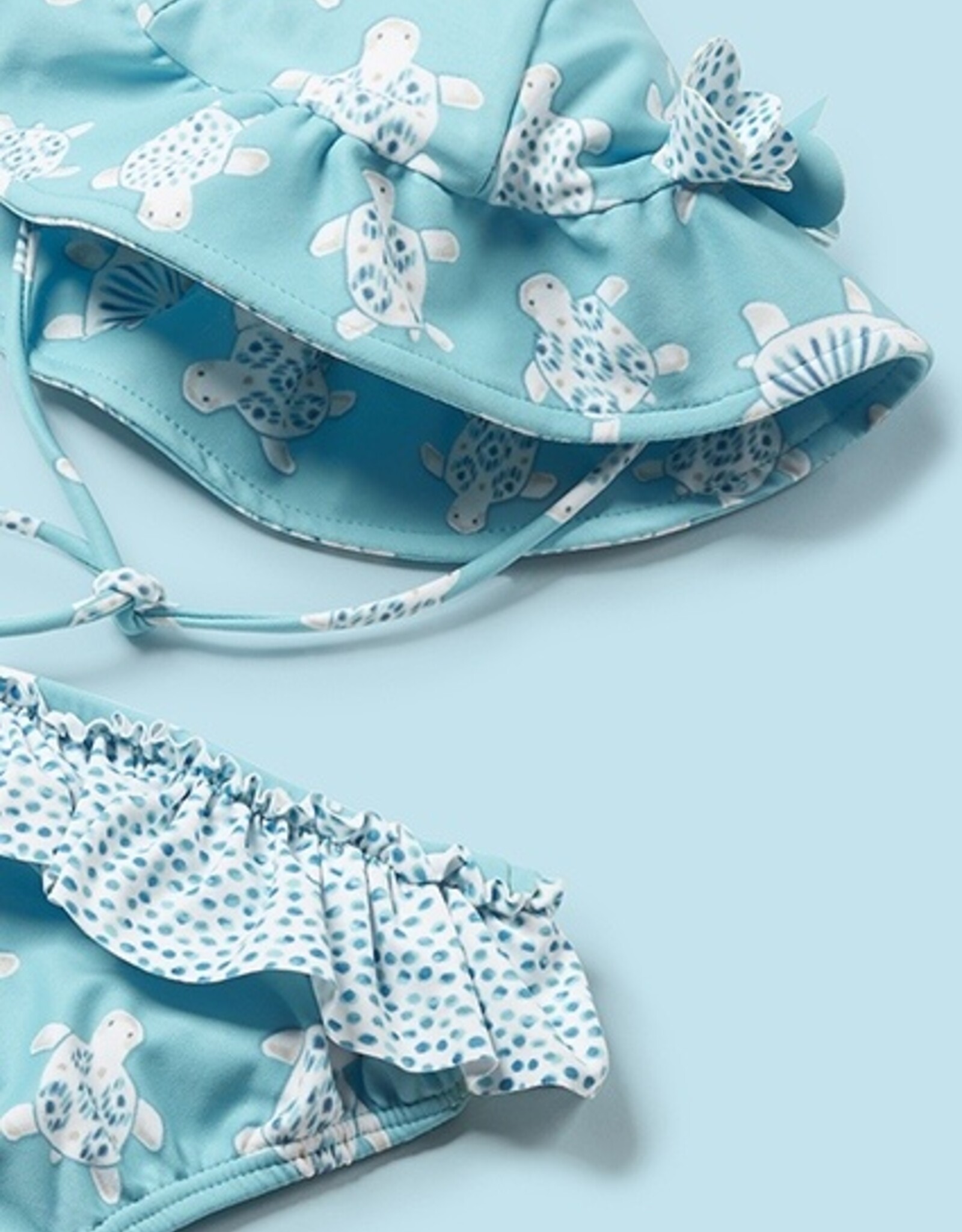 Mayoral Capri blue Girls Bathsuit set with hat