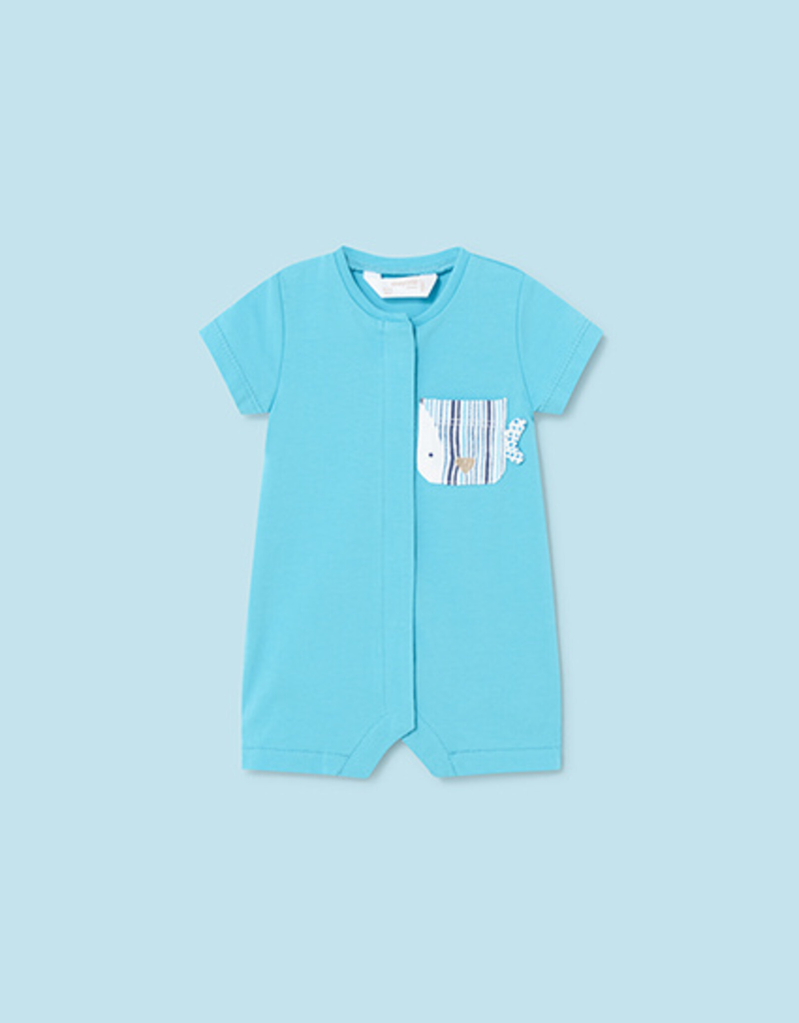 Mayoral Capri Blue Fishy Set of 2 Short Rompers