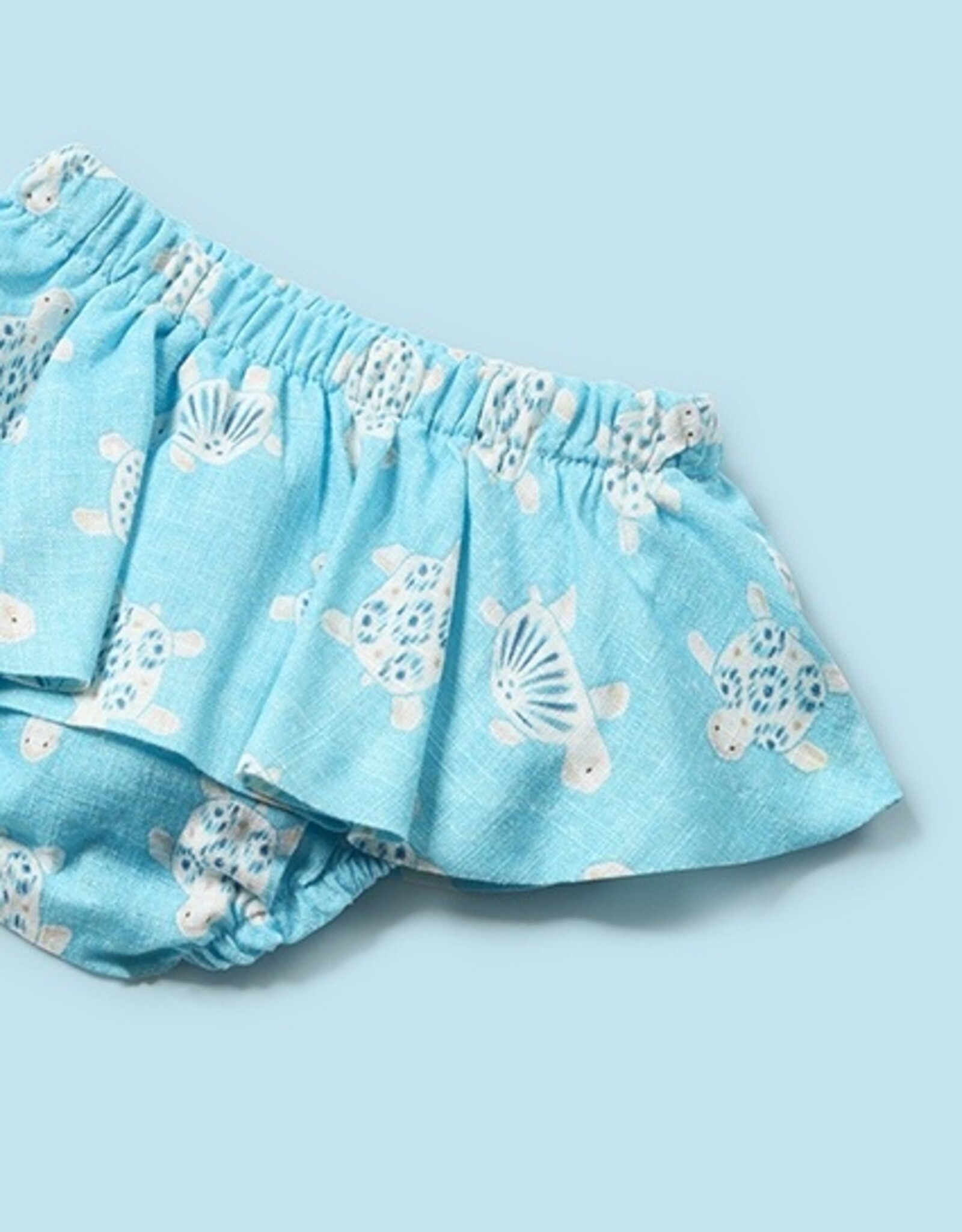 Mayoral Capri Blue Turtle Skirt Set