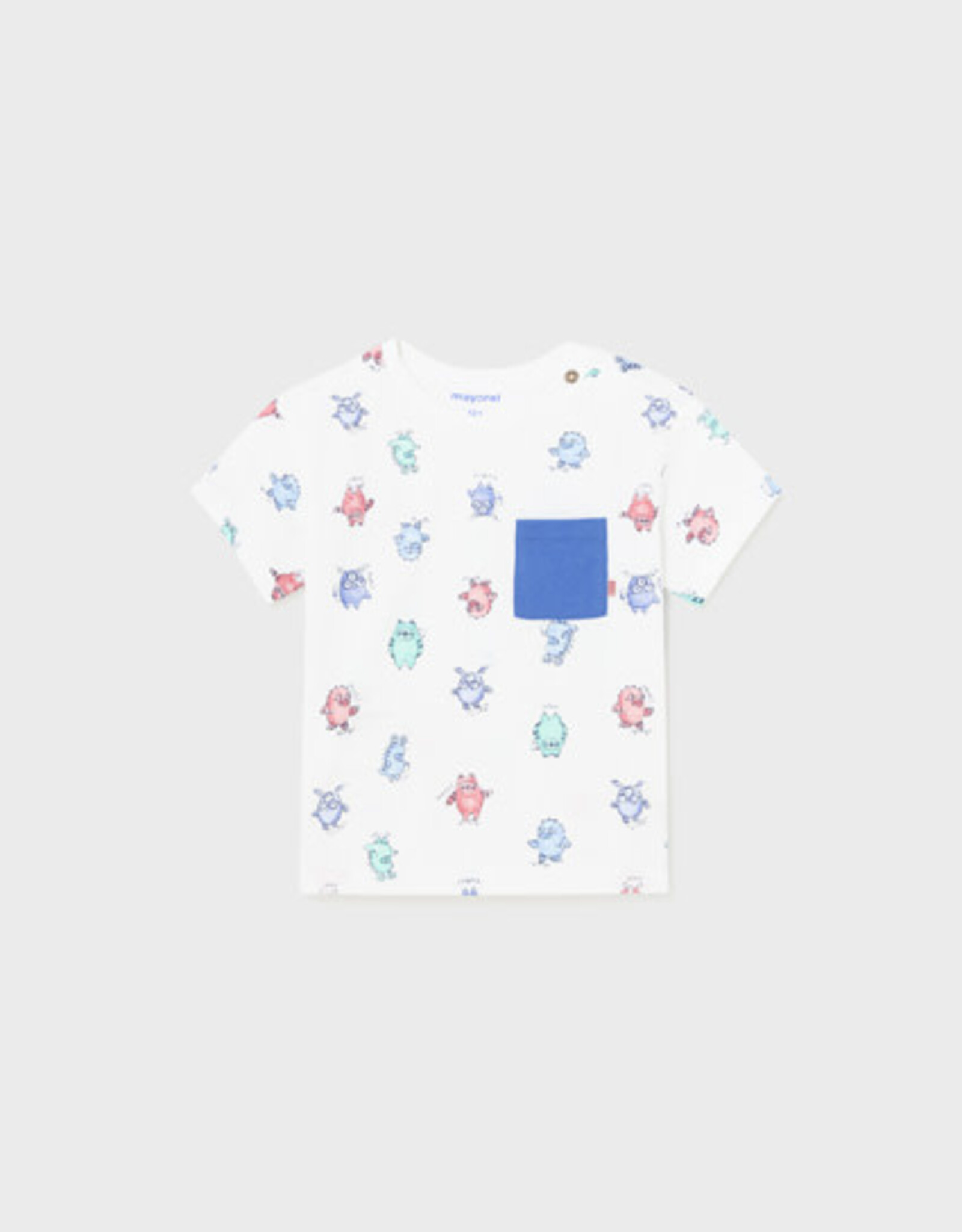 Mayoral White Little Monsters T-Shirt