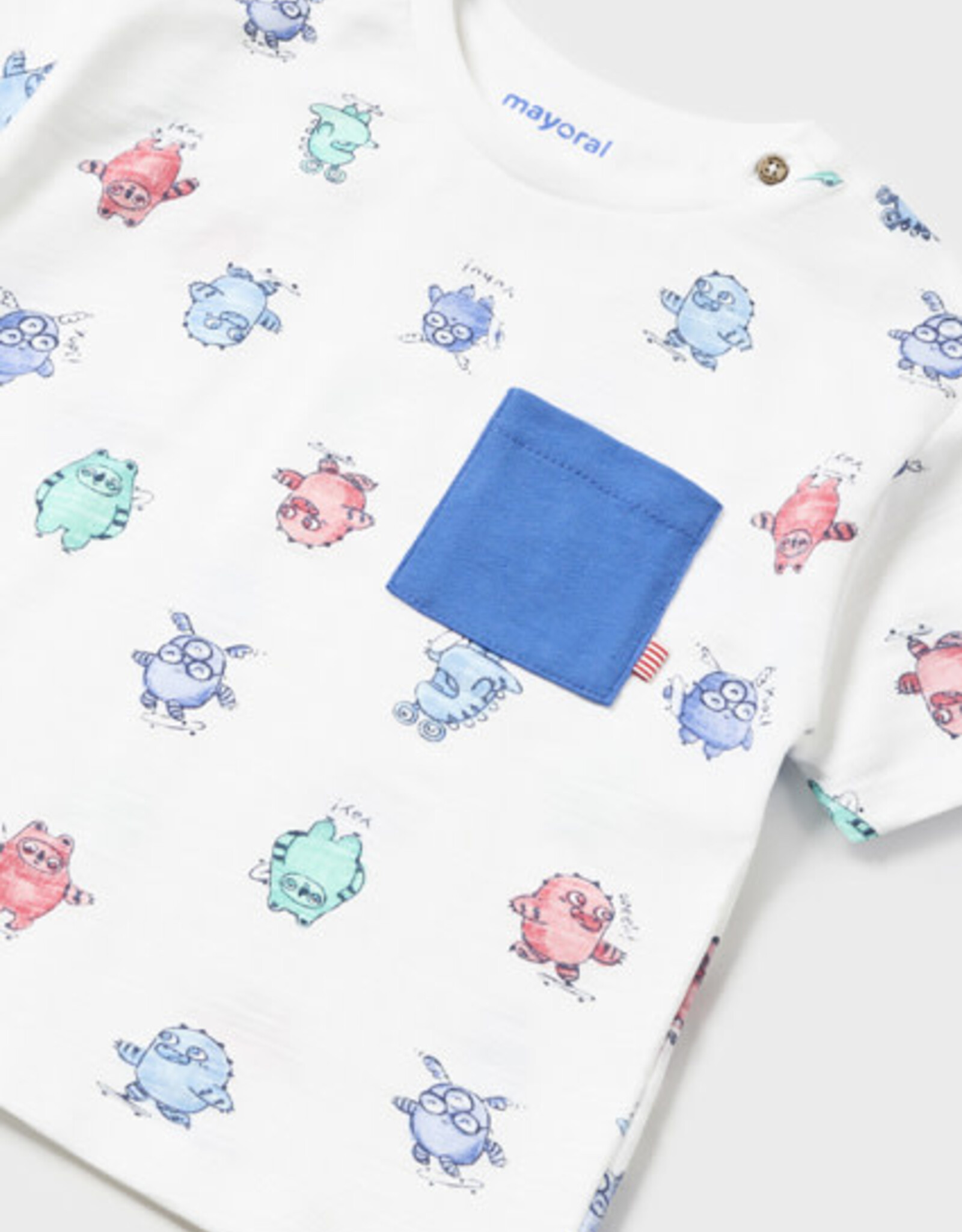 Mayoral White Little Monsters T-Shirt