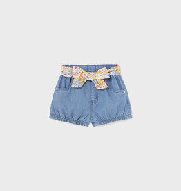 Mayoral Medium Wash Toddler Shorts w/Tie Belt