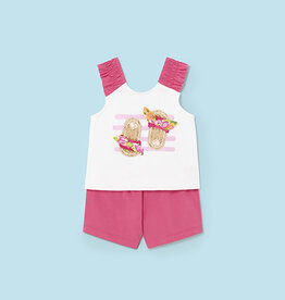 Mayoral Magenta Shoe Aplique Set