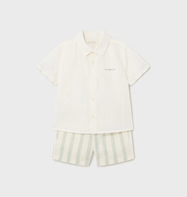 Mayoral Eucalyptus Dressy Linen Short Set
