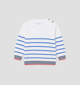 Mayoral White and Blue Striped Jumper