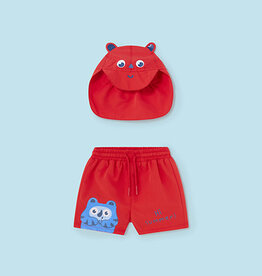 Mayoral Watermelon Swim short & hat set