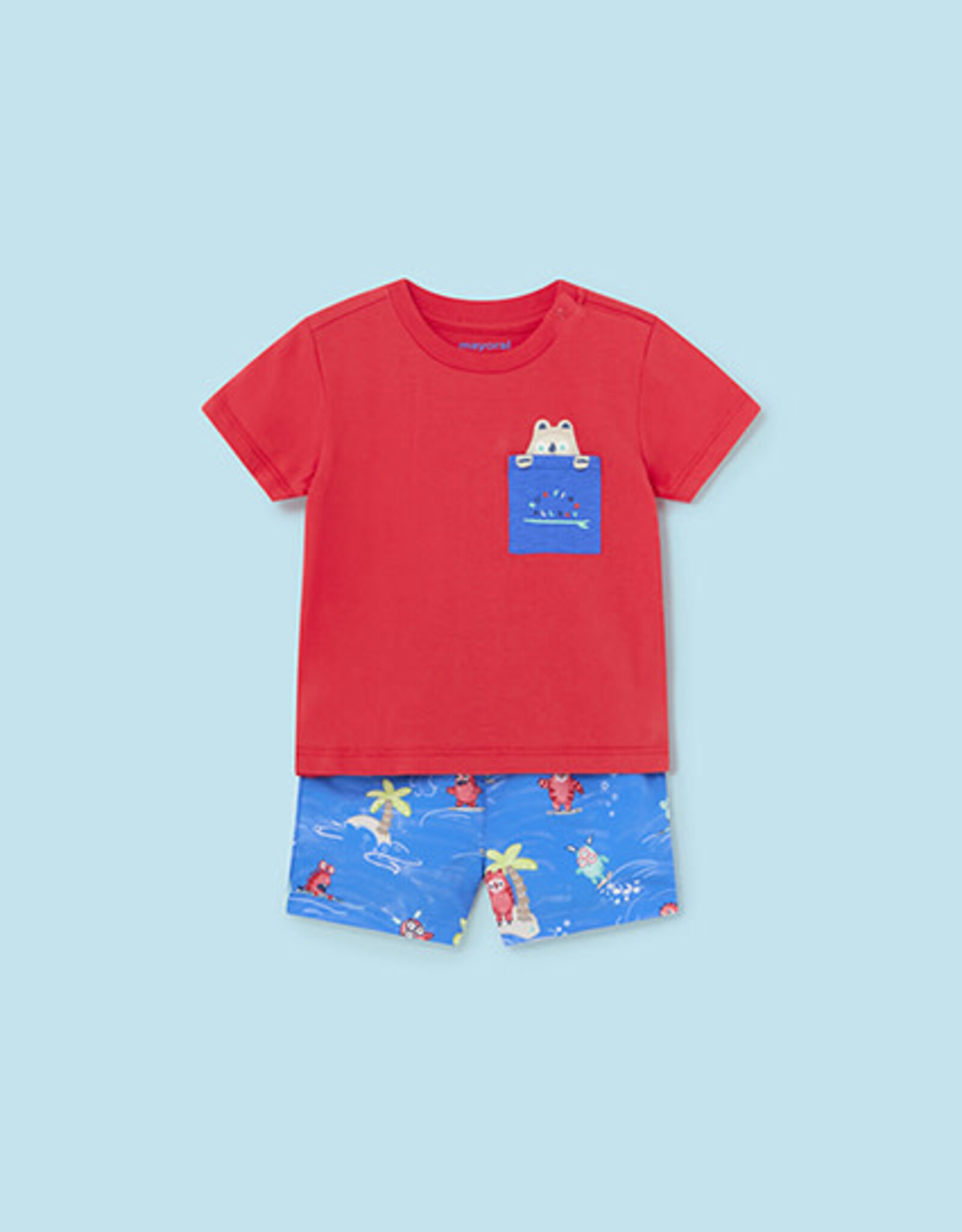 Mayoral Indigo Monsters Swimsuit t-shirt set