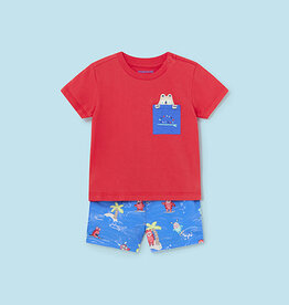 Mayoral Indigo Monsters Swimsuit t-shirt set