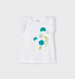 Mayoral Whie Turquoise Flower T-Shirt