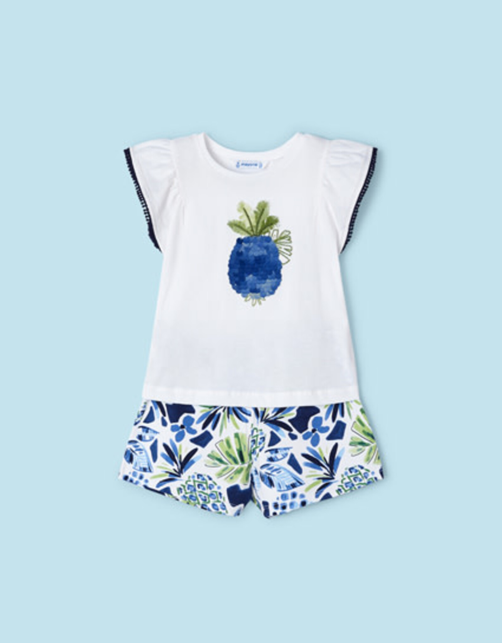 Mayoral Ink Printed Tropics Shorts Set