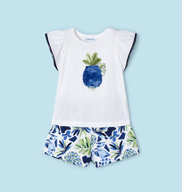 Mayoral Ink Printed Tropics Shorts Set