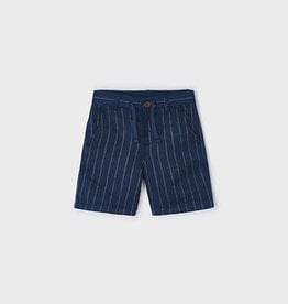 Mayoral Indigo Striped Linen Shorts