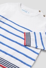 Mayoral White and Blue Striped Jumper