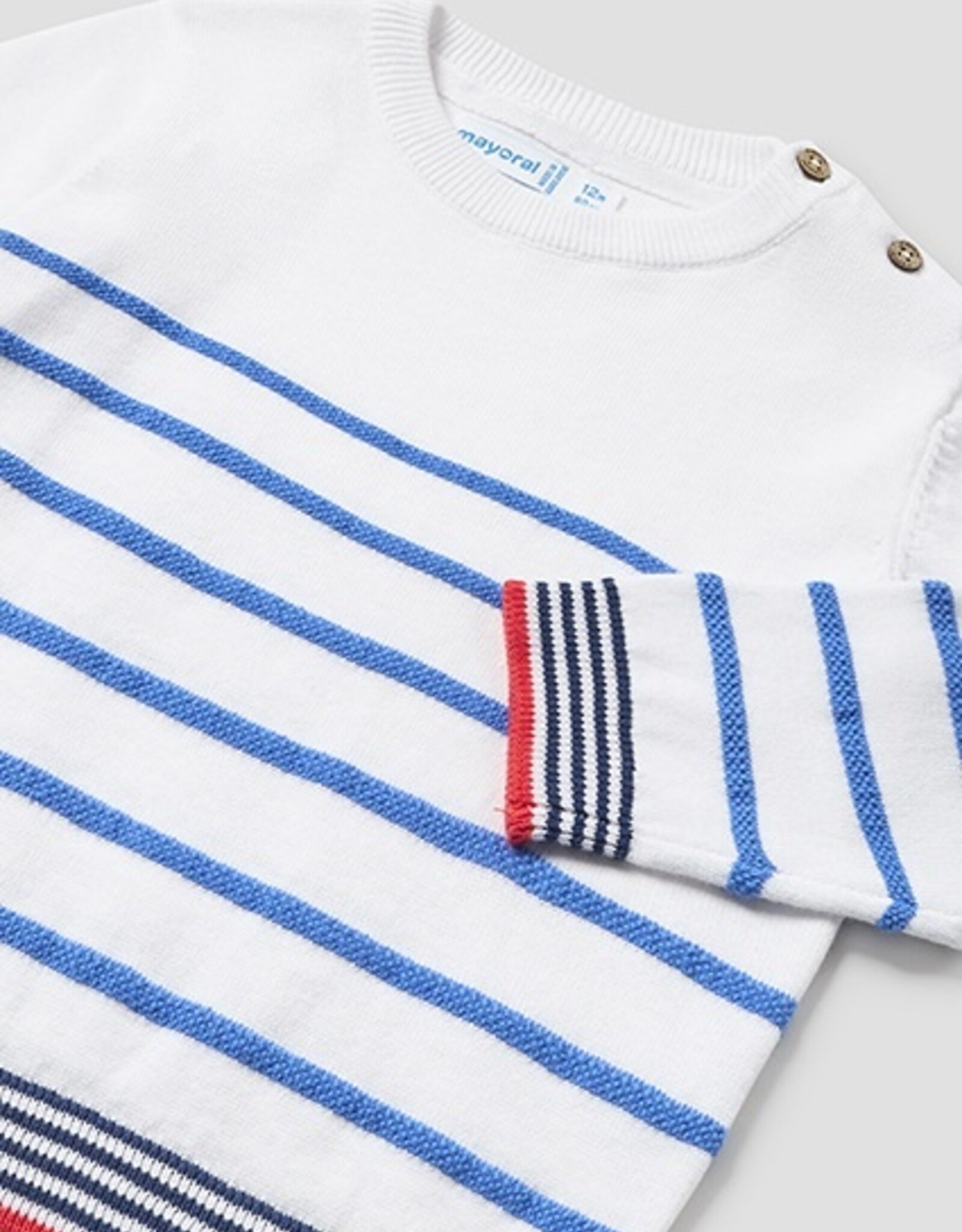 Mayoral White and Blue Striped Jumper