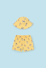 Mayoral Banana Swim short w/bucket hat set