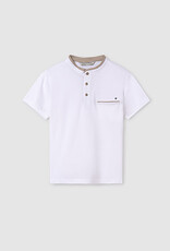 Mayoral White Button Polo T-Shirt