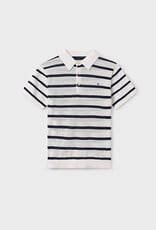 Mayoral Cream-Navy Stripe Polo