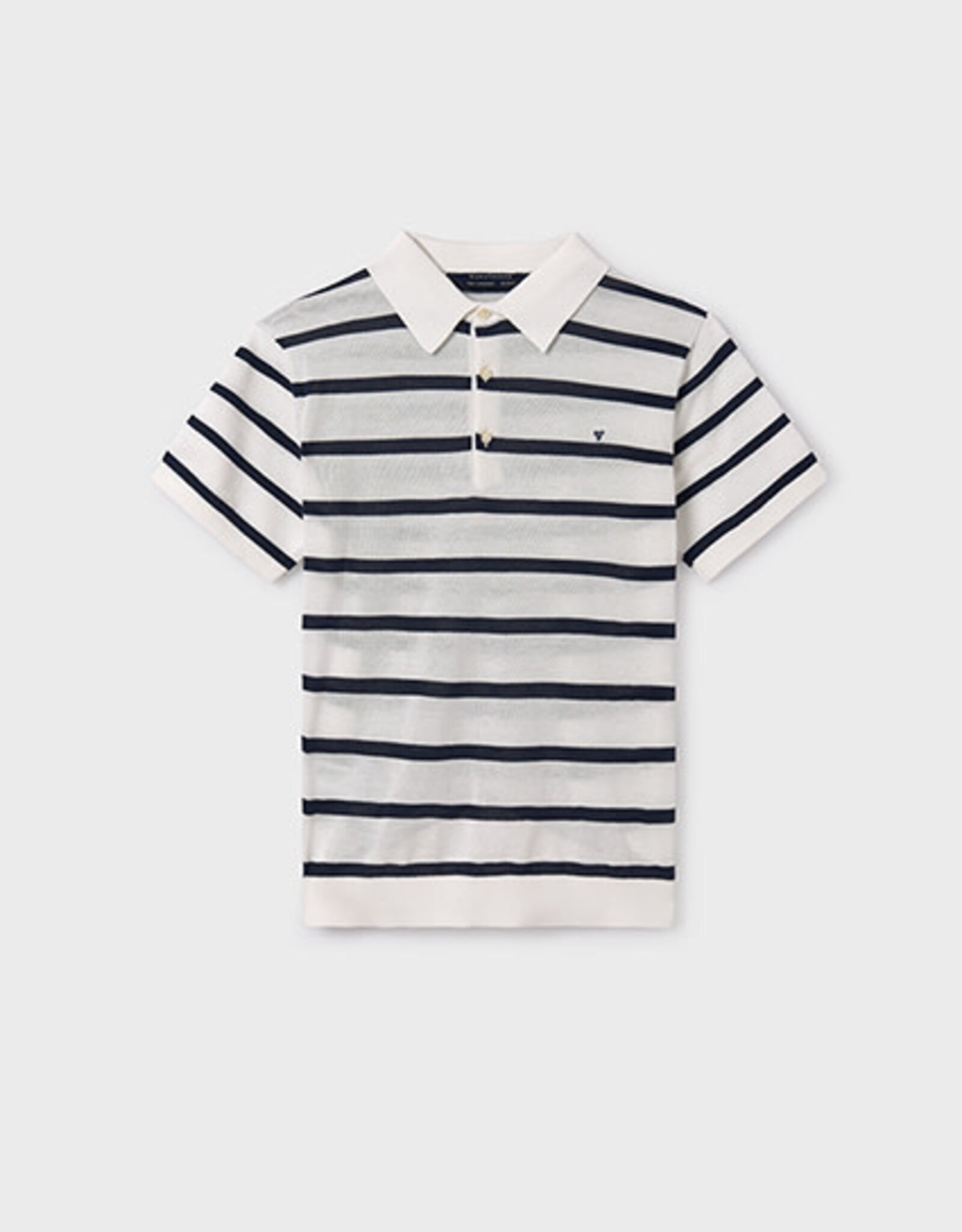 Mayoral Cream-Navy Stripe Polo
