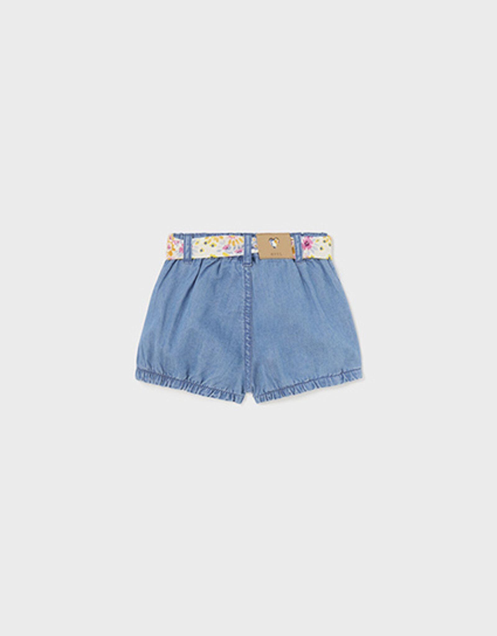 Mayoral Medium Wash Toddler Shorts w/Tie Belt