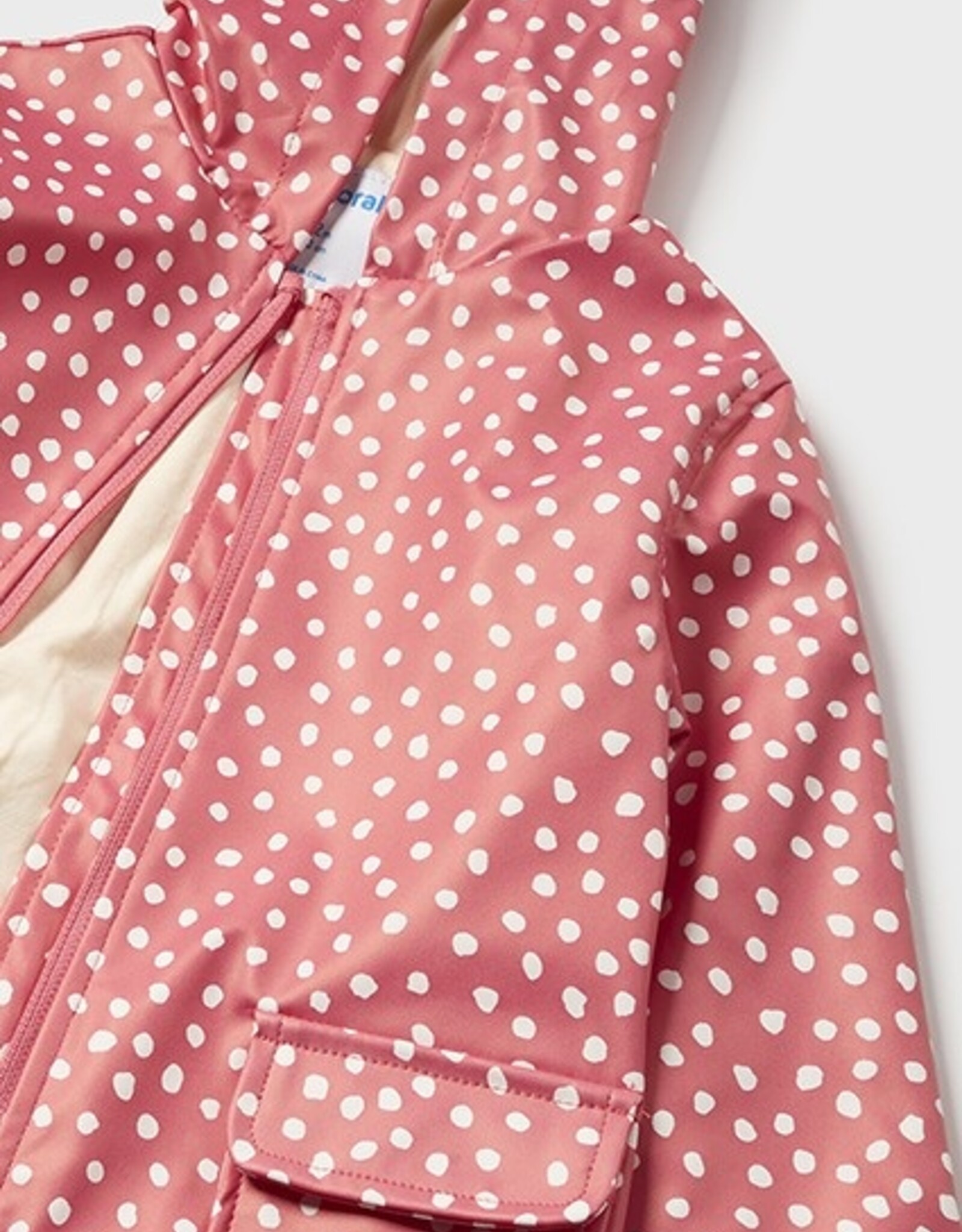 Mayoral Clay Polka Dot Toddler Raincoat