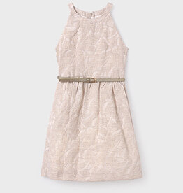 Mayoral Jacquard Flower Belted Dress