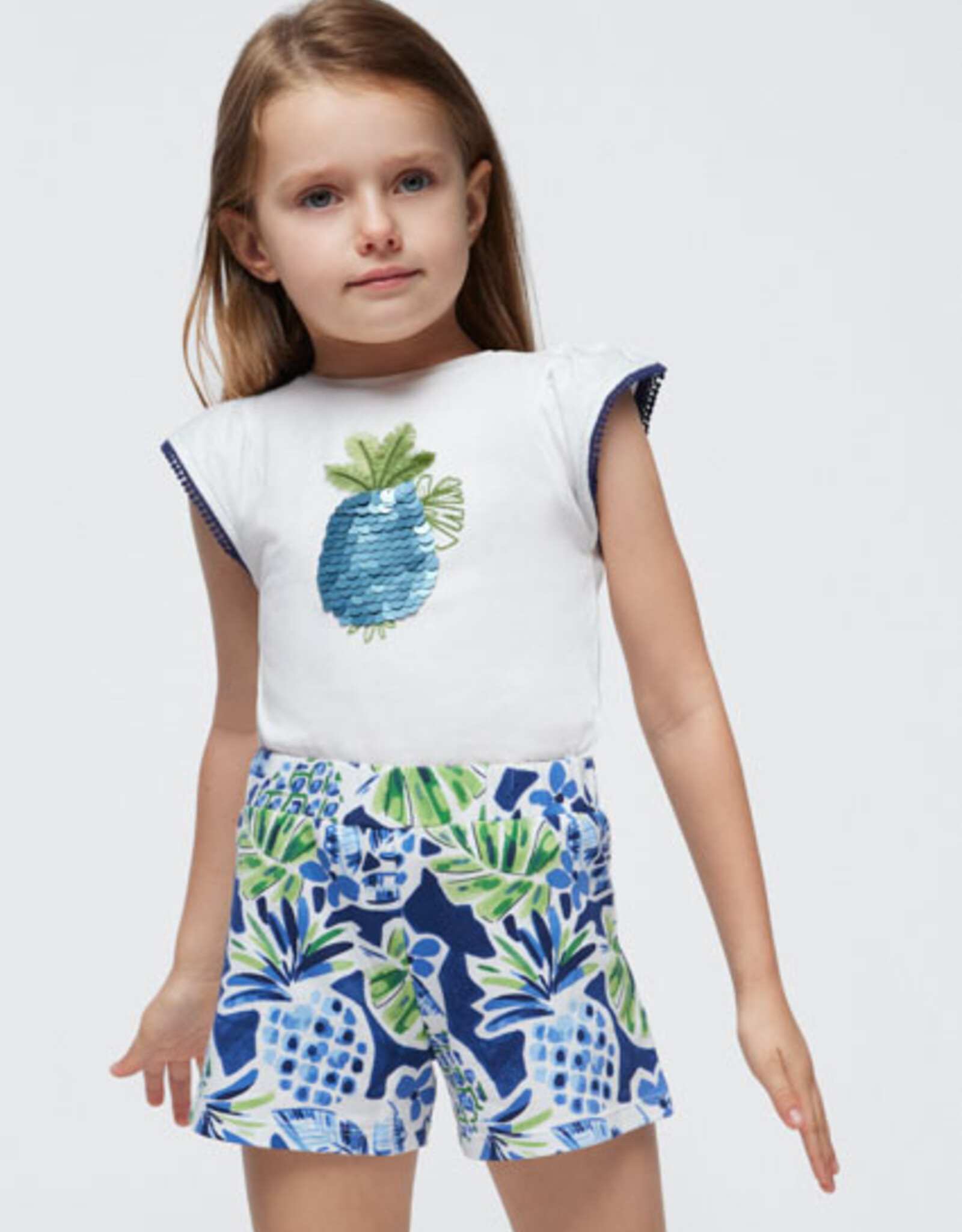 Mayoral Ink Printed Tropics Shorts Set