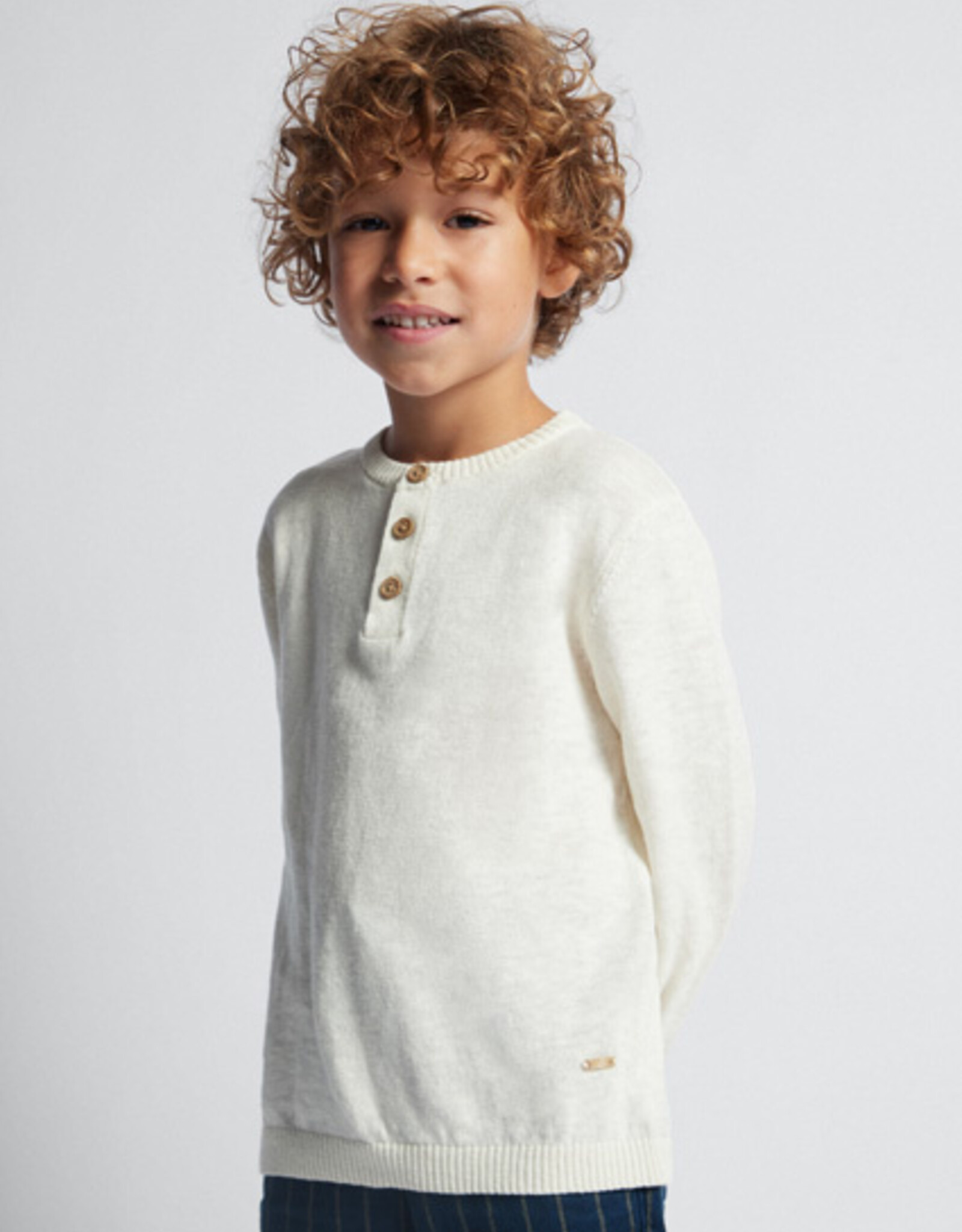 Mayoral Milk Linen Cotton Sweater
