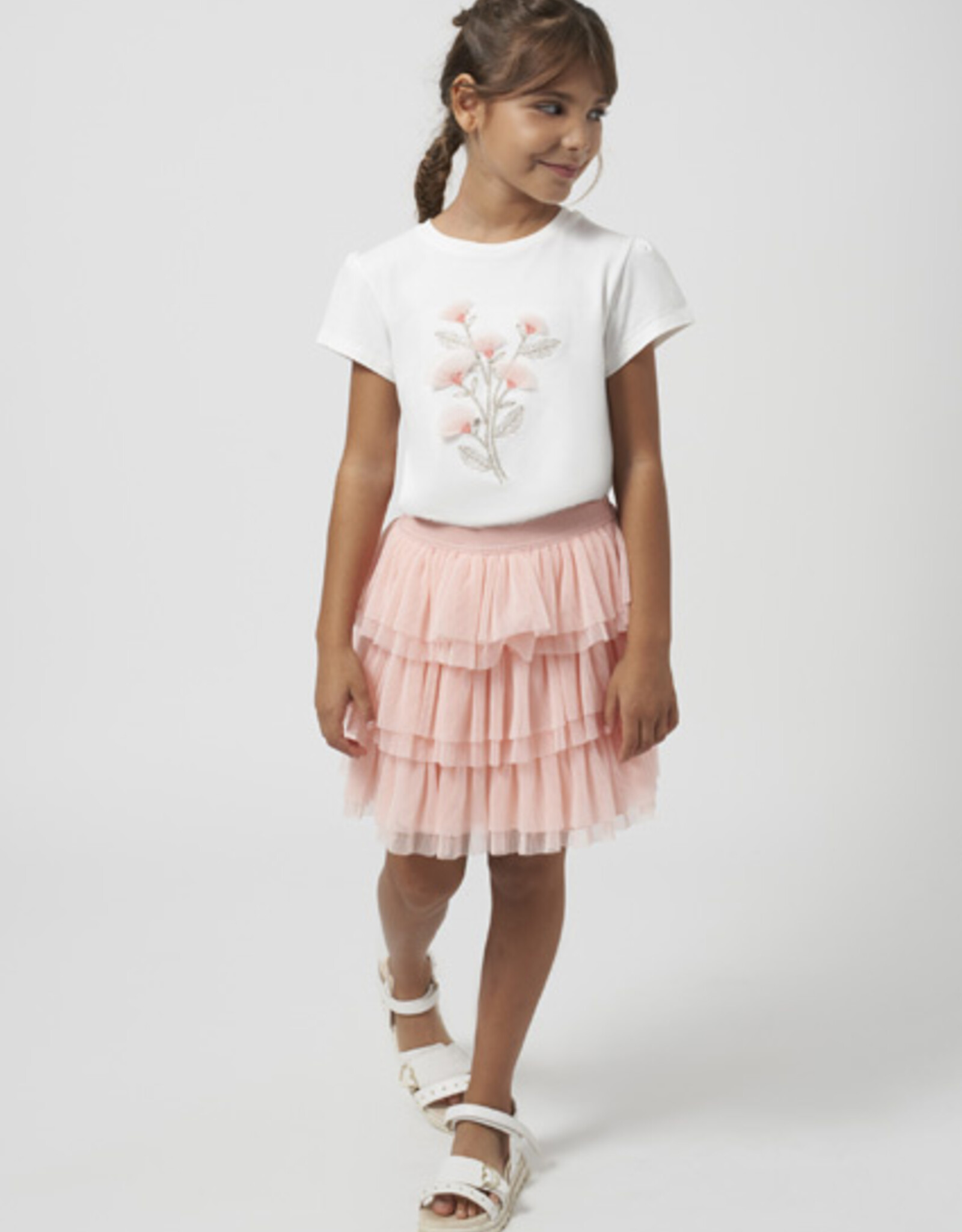Mayoral Tulip Rose Tulle Skirt