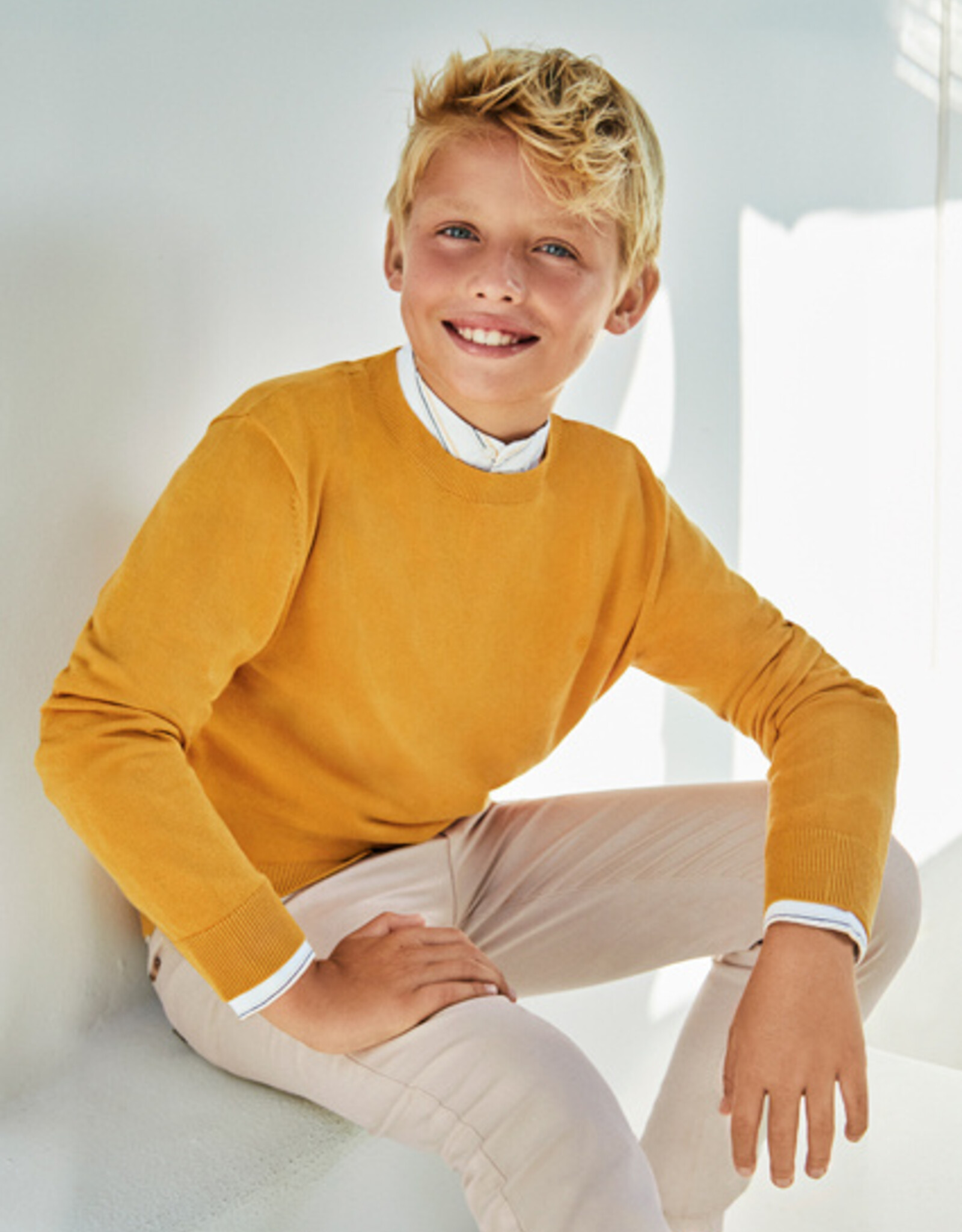 Mayoral Ochre Cotton Sweater
