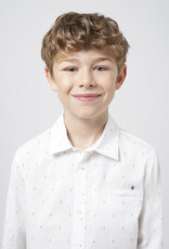 Mayoral Tween White Buttoned Long Shirt w/Pattern