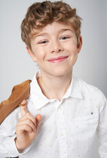 Mayoral Tween White Buttoned Long Shirt w/Pattern