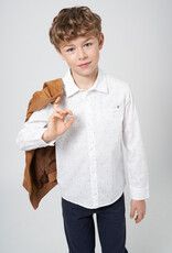 Mayoral Tween White Buttoned Long Shirt w/Pattern
