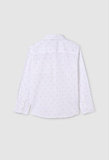 Mayoral Tween White Buttoned Long Shirt w/Pattern