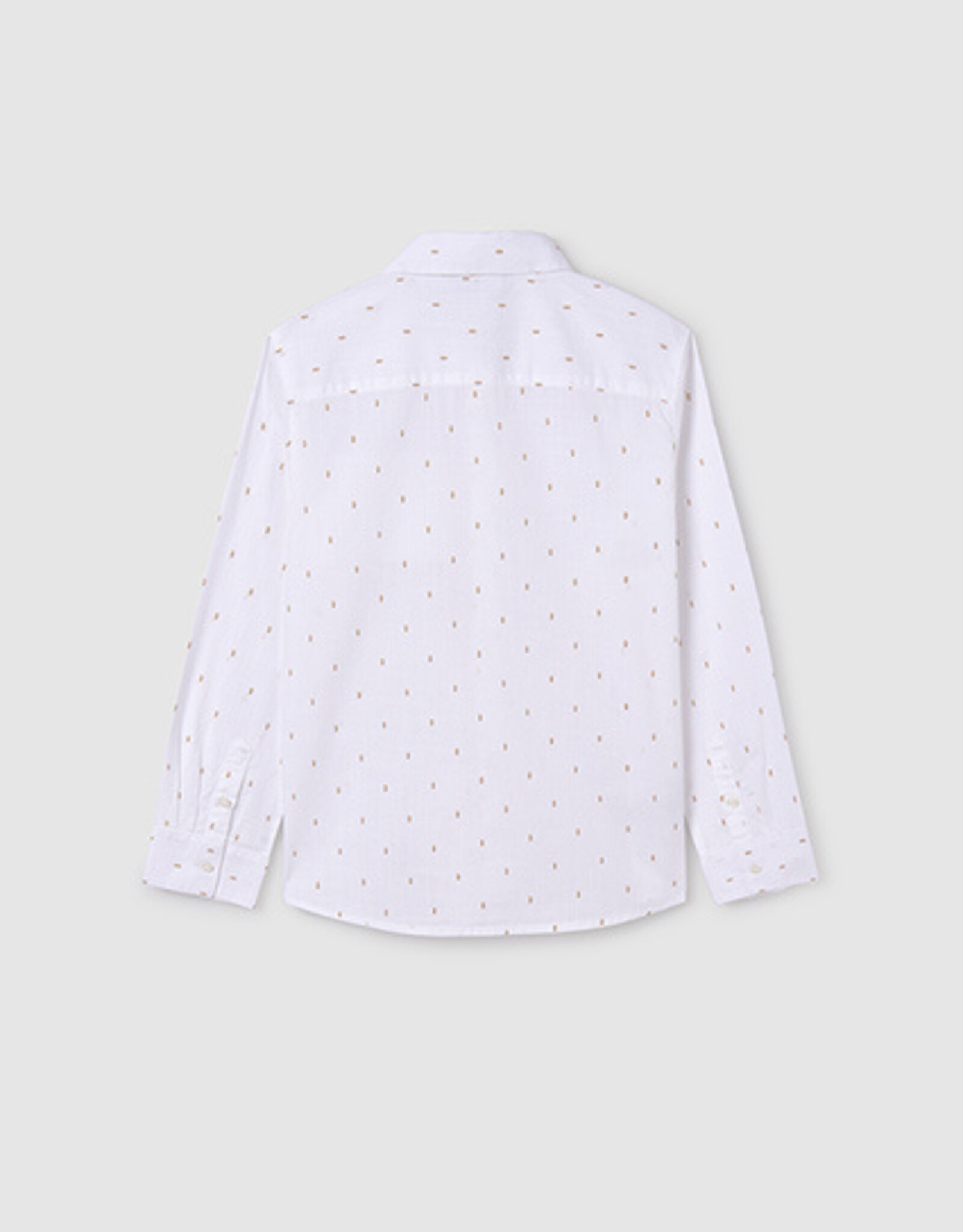 Mayoral Tween White Buttoned Long Shirt w/Pattern