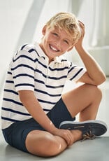 Mayoral Cream-Navy Stripe Polo