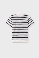 Mayoral Cream-Navy Stripe Polo